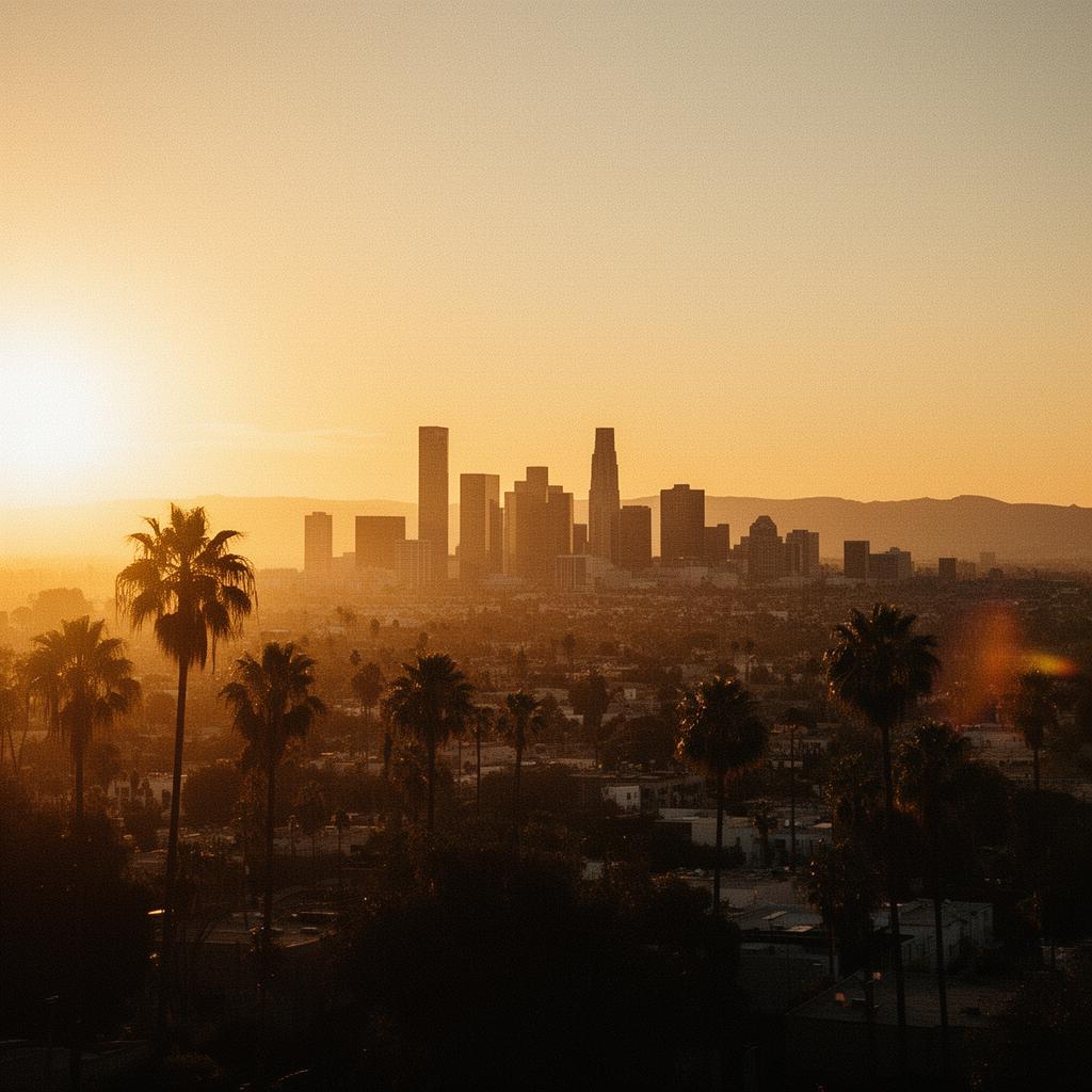 Los Angeles ao pôr do sol — inspiração cinematográfica